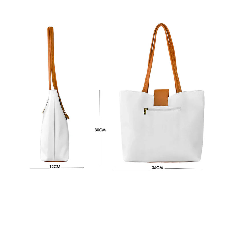 Bolso Grande con Cosmetiquera Line Blanco