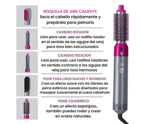 HairMaster Cepillo Secador 5 en 1 - Fácil, rápido y perfecto para cada ocasión